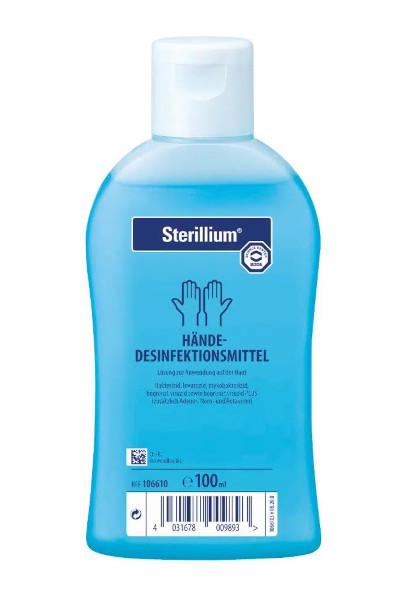 Kleine Flaschen Händedesinfektionsmittel für Reisen und unterwegs